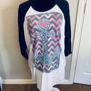 American apparel raglan with anchor design XL